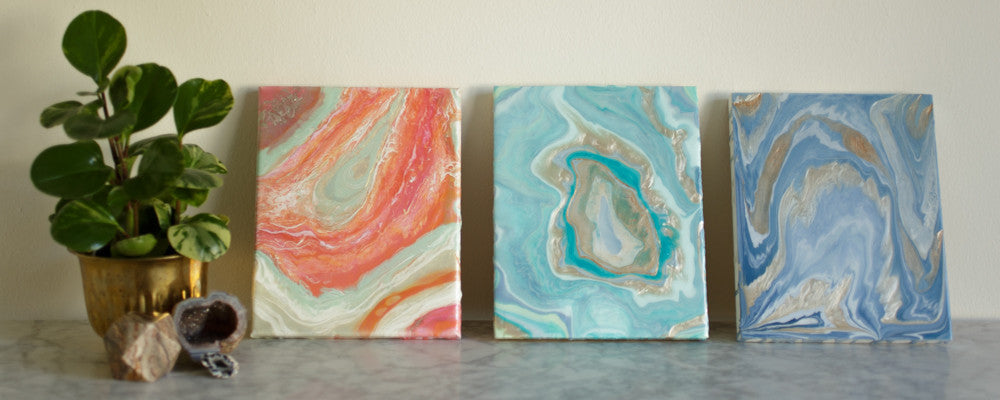 Metallic Agate Collection of original, fluid abstract paintings coming soon!